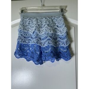 Xhilaration Shorts Girls Medium Crochet Lace Ombre Lined‎ Boho Festival